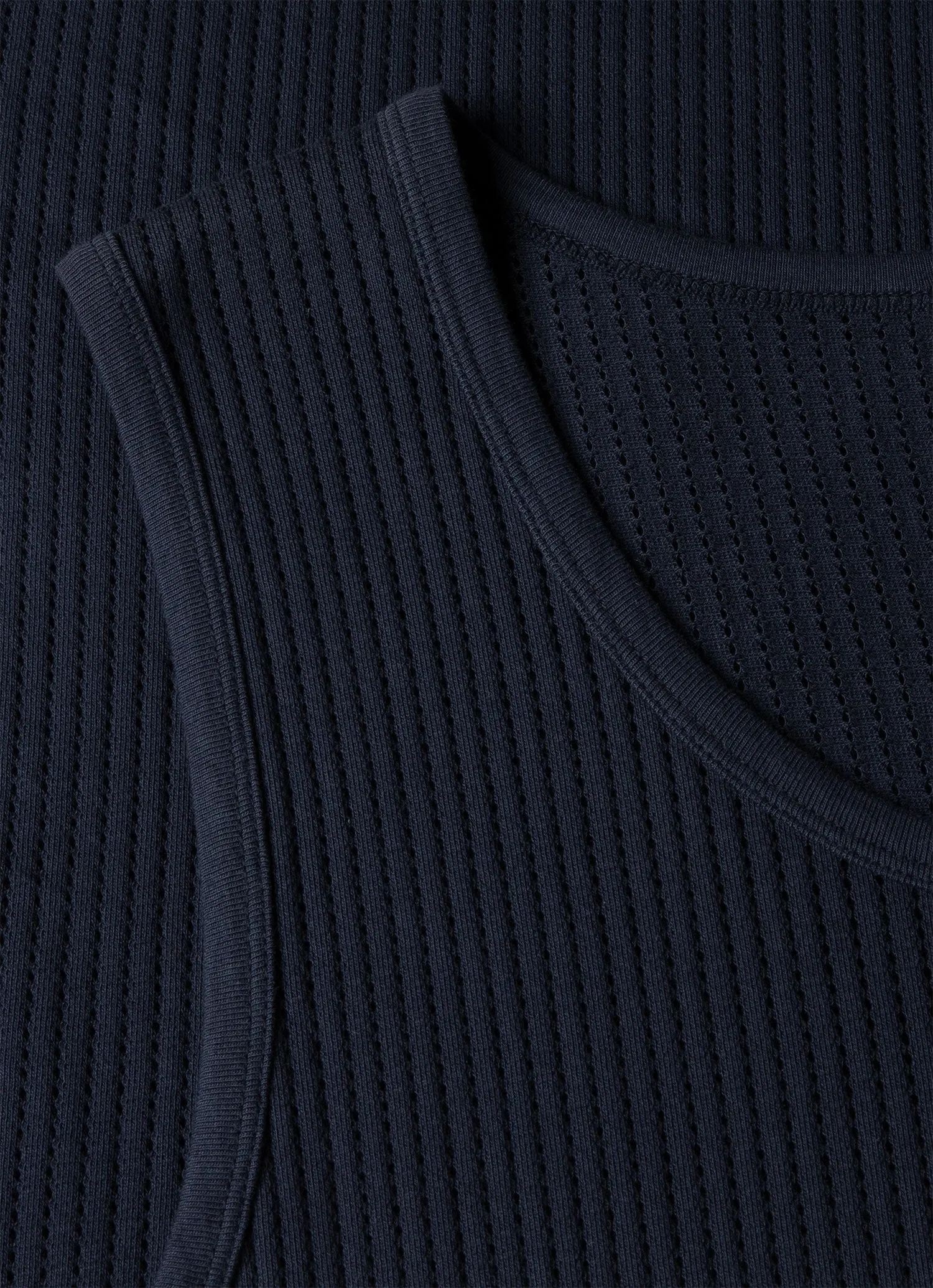 Men's Sunspel x Nigel Cabourn Mesh Vest in Navy