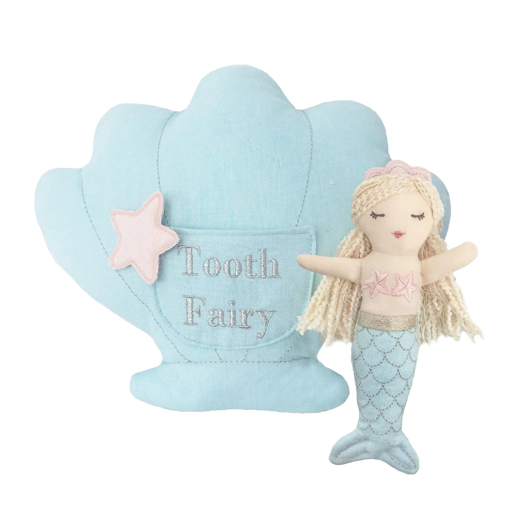 ‘Mimi' Mermaid Tooth Fairy and Pillow Set