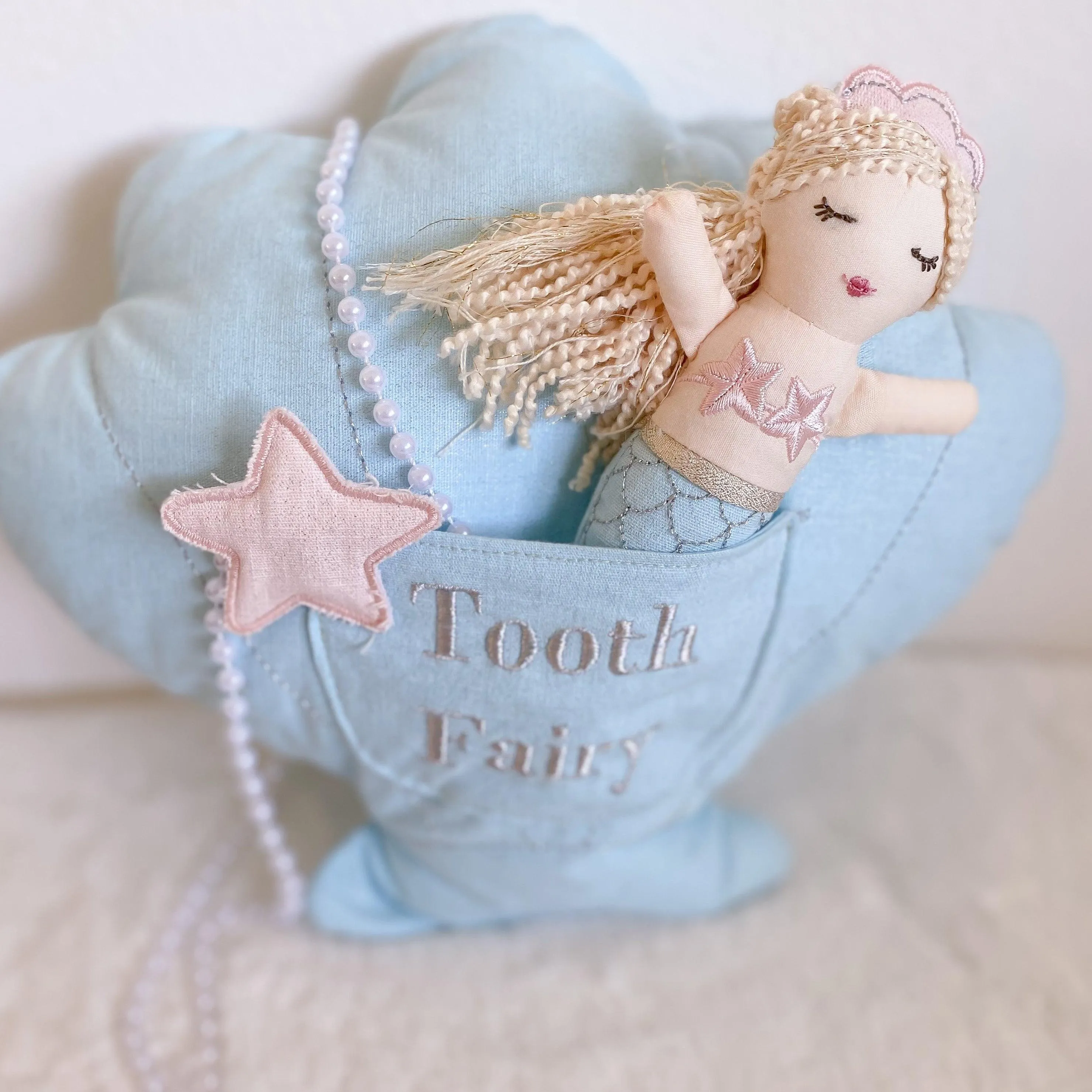 ‘Mimi' Mermaid Tooth Fairy and Pillow Set