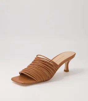 MOLLINI Dewah Dark Tan Leather Mules