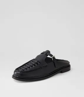 MOLLINI Gato Black Leather Mules