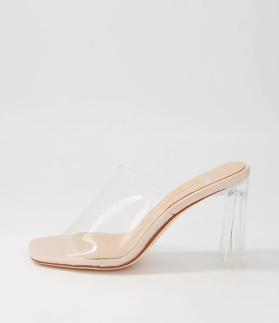 MOLLINI Sarra Clear Nude Vinylite Leather Mules