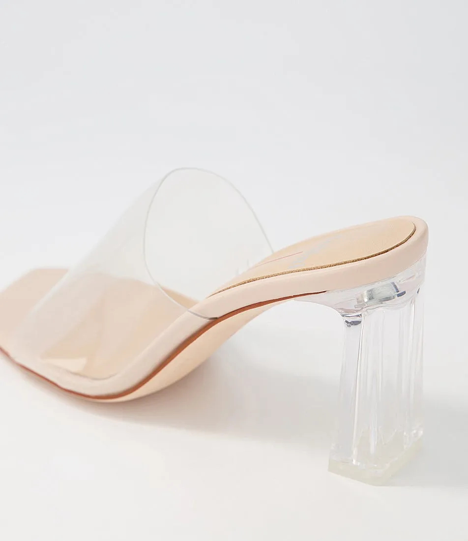 MOLLINI Sarra Clear Nude Vinylite Leather Mules