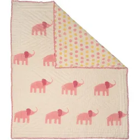 Naaya by Moonlight Pink elephant Organic Quilt