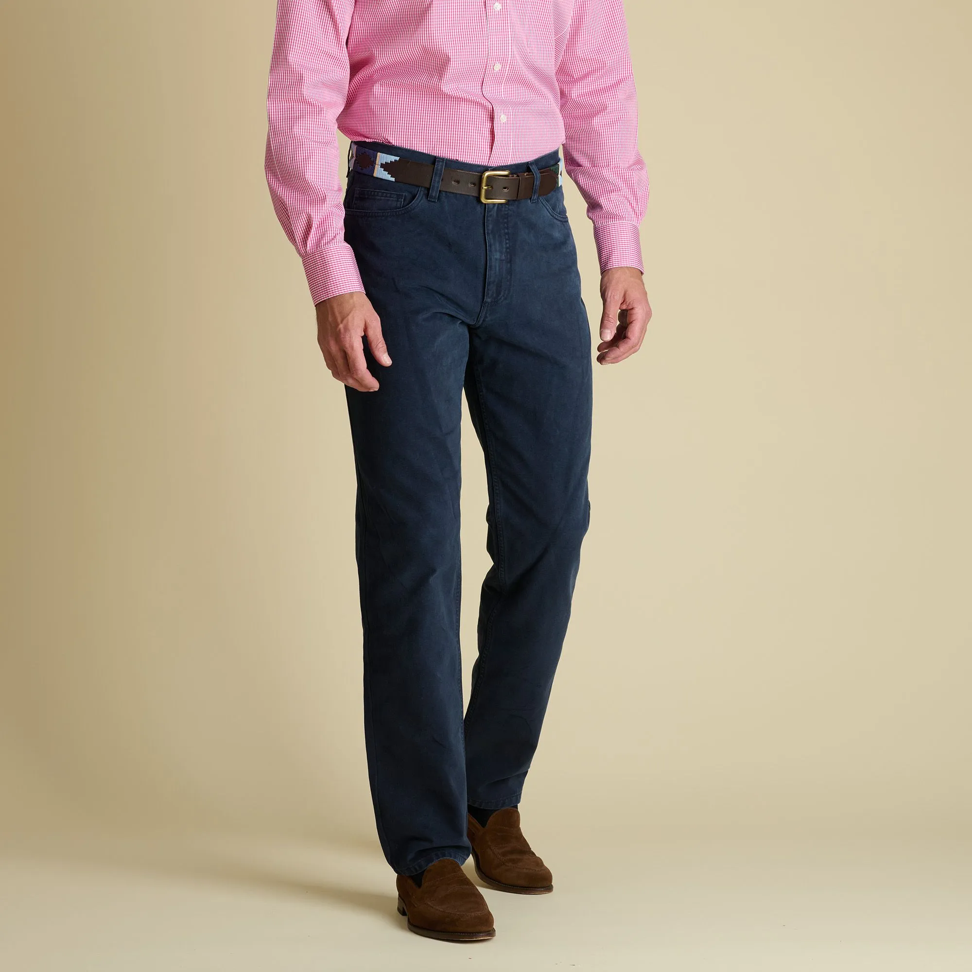 Navy Tiverton Washed Jeans - Relaxed Fit