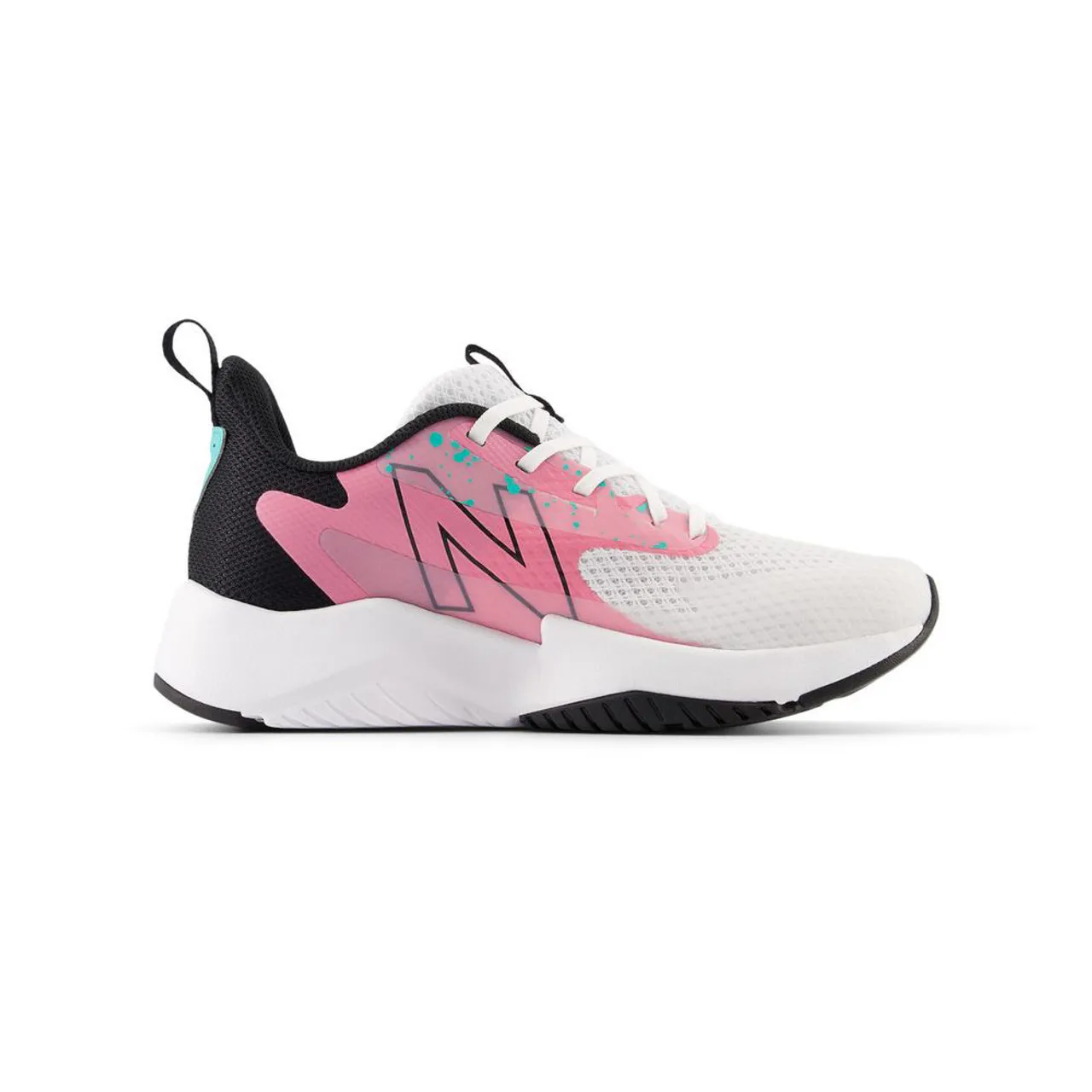 New Balance Big Kids Rave Run v2 - White / Real Pink / Black