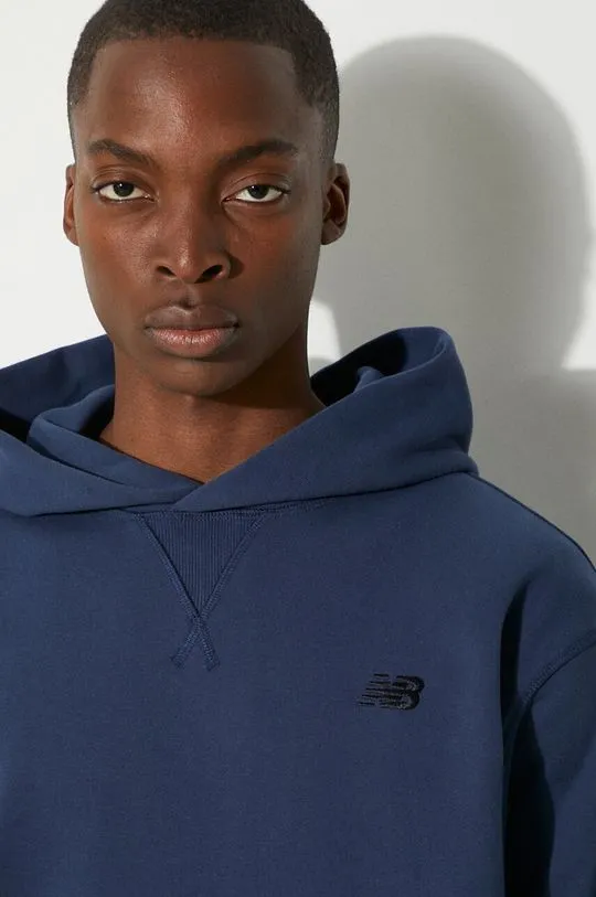 New Balance cotton sweatshirt men's navy blue color