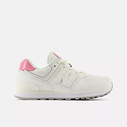 New Balance Little Kid’s 574 Sea Salt with Real Pink