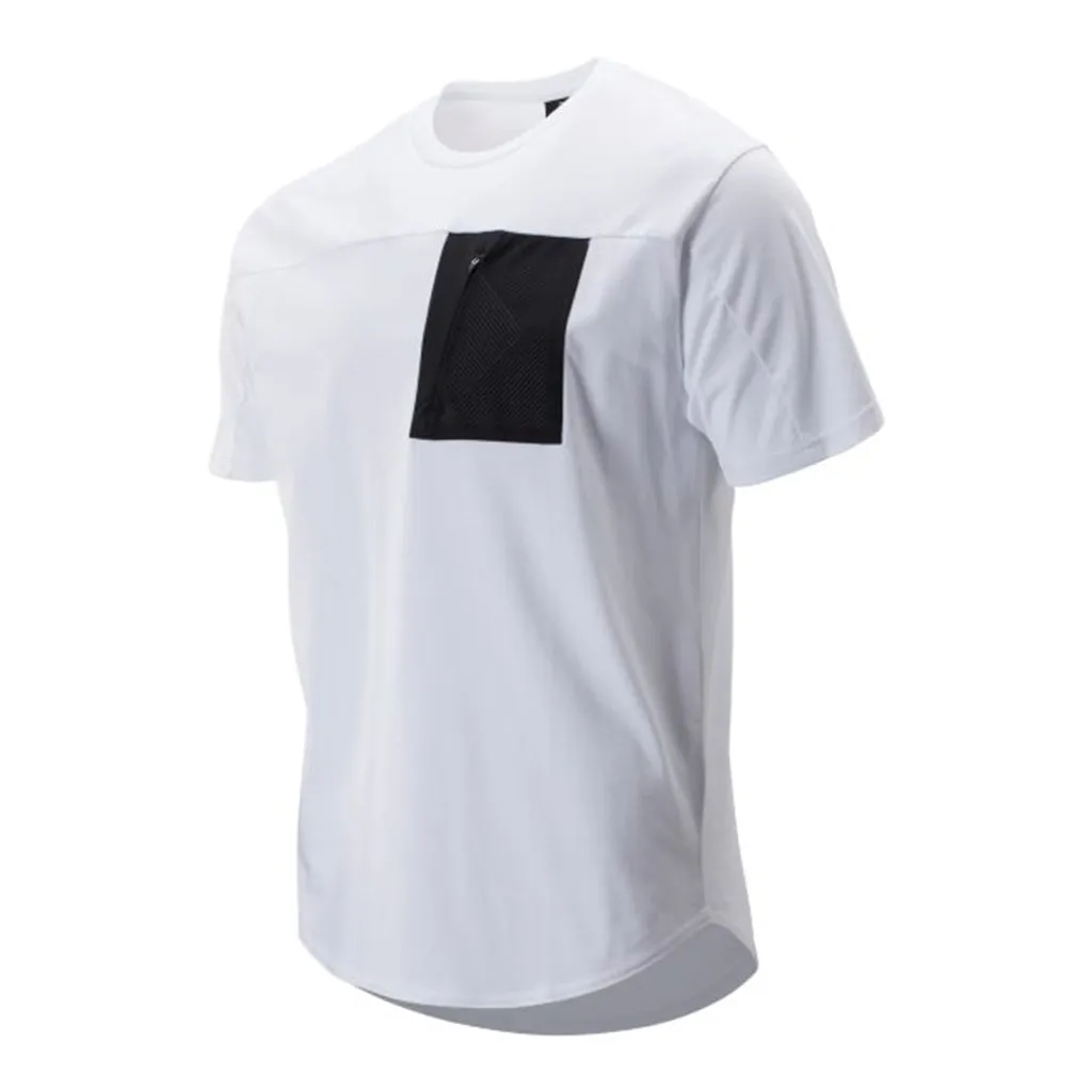 NEW BALANCE SPORT STYLE POCKET TEE WHITE MEN MT93535-WT