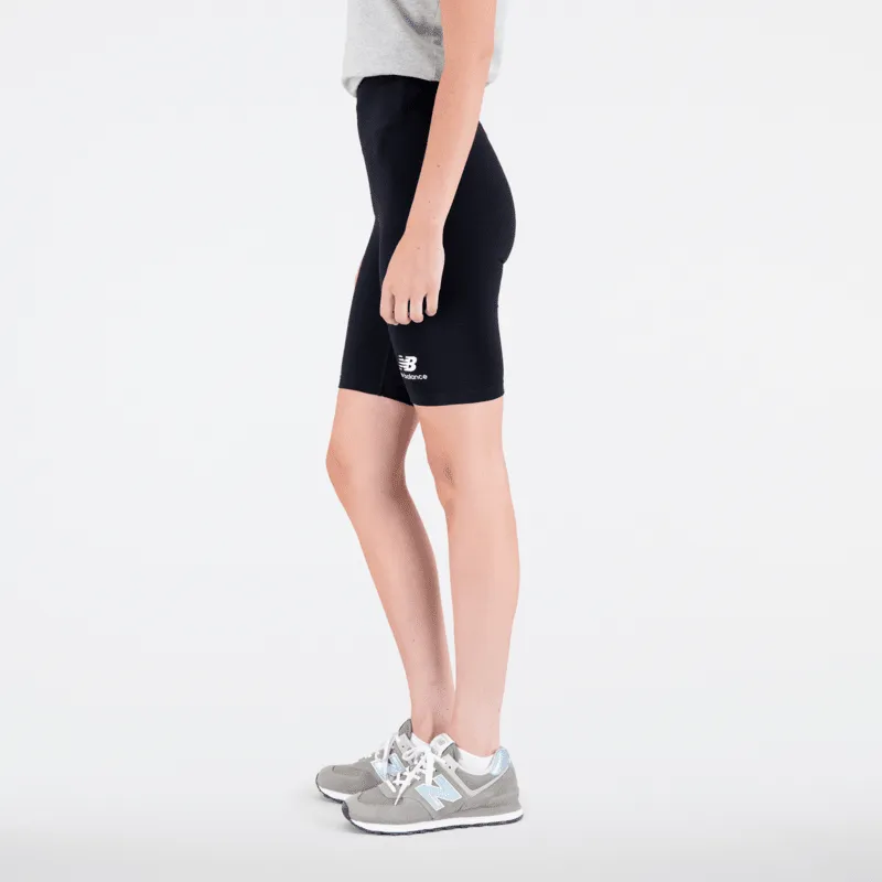 New Balance Women's Essentials Stacked Logo Cotton Fitted Short