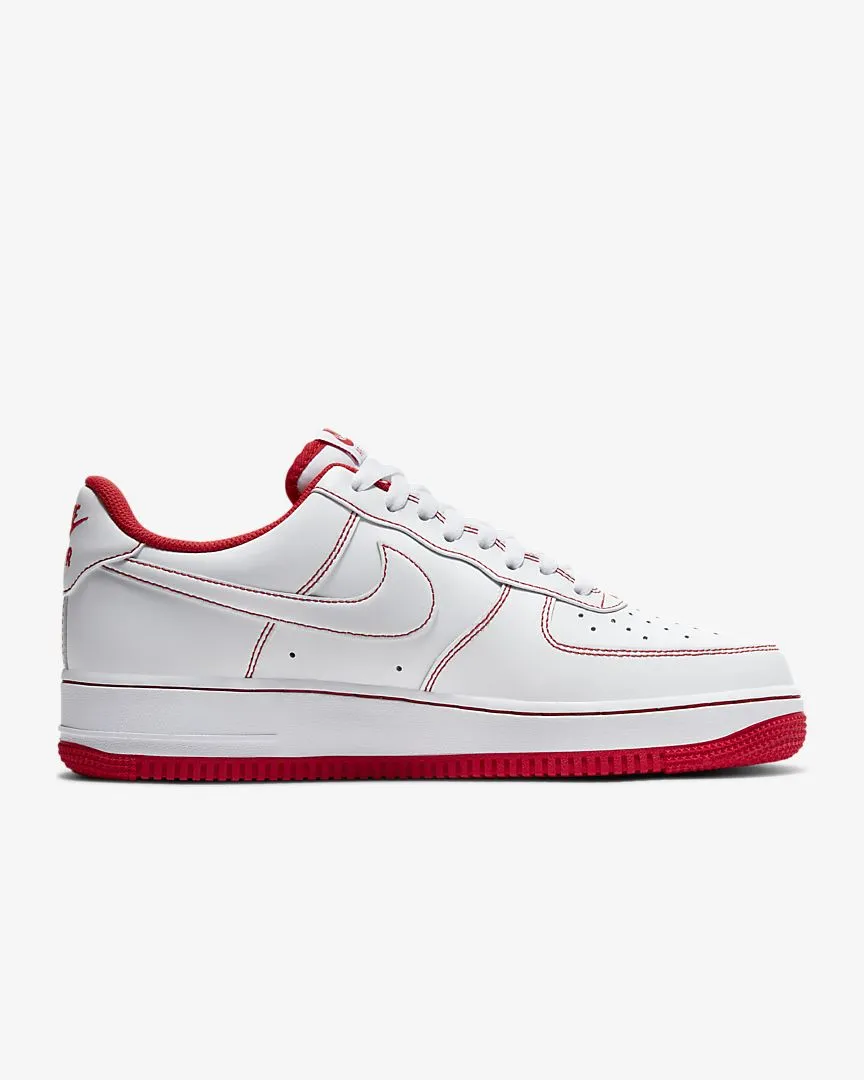 Nike Air Force 1 '07 White Red Contrast Stitch