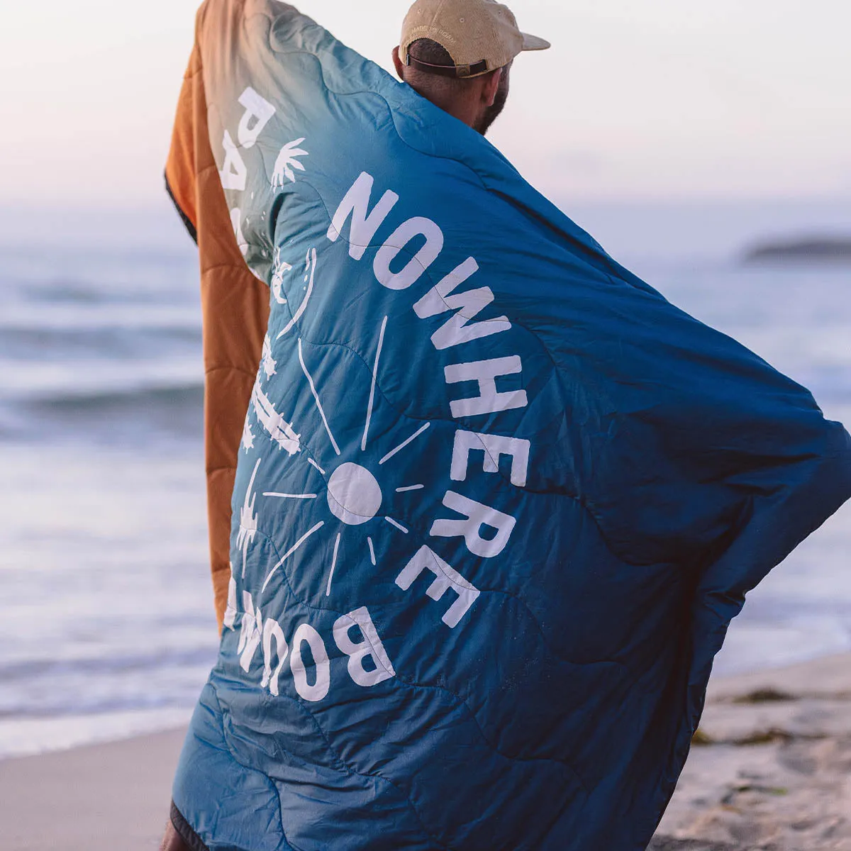 Nomadic Recycled Towel Blanket - Blue/Orange Fade