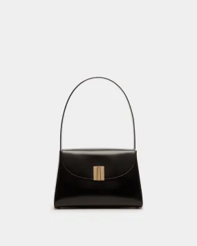 Ollam Shoulder Bag in Black Brushed Leather 