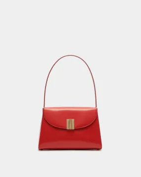 Ollam Shoulder Bag in Candy Red Brushed Leather 