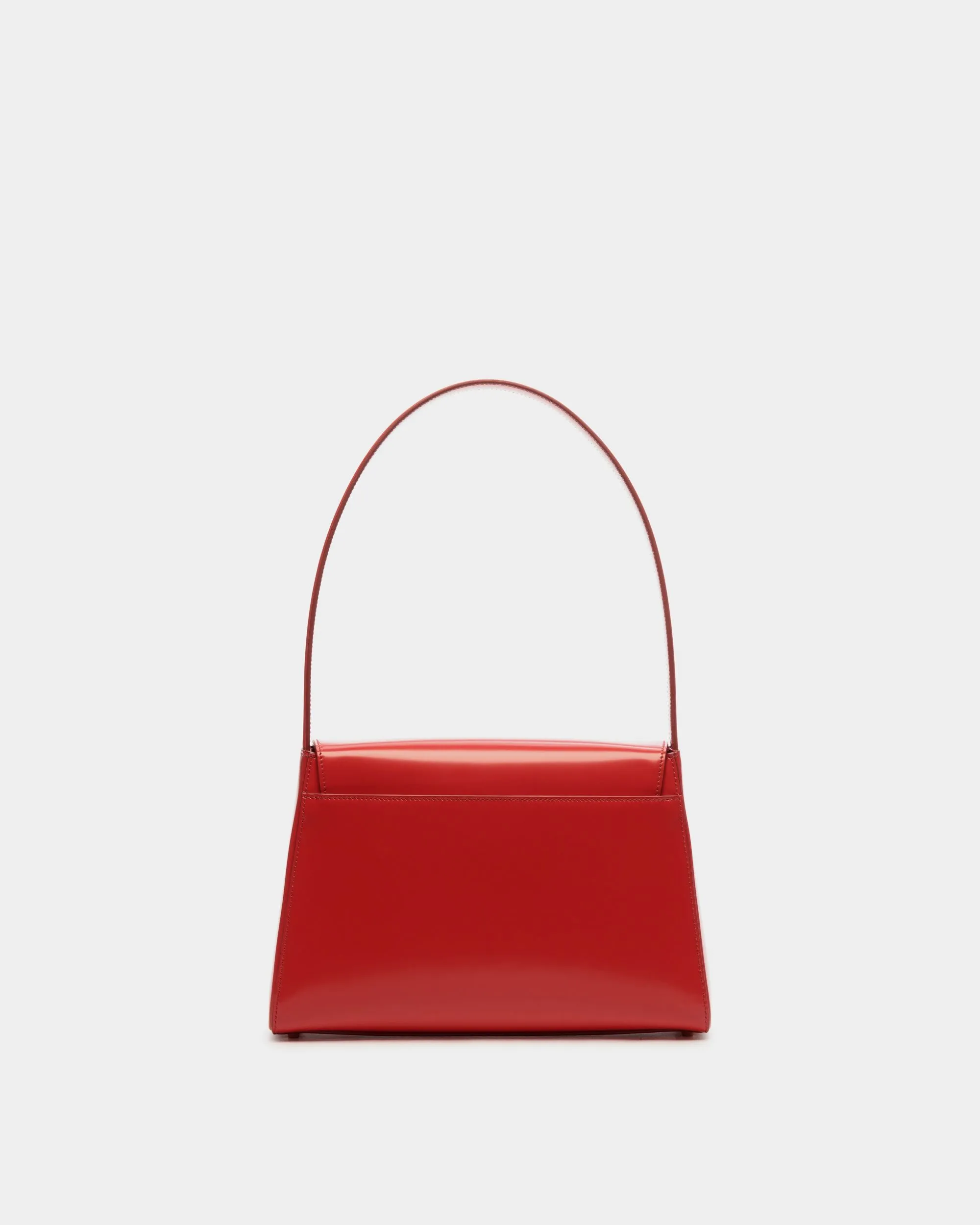 Ollam Shoulder Bag in Candy Red Brushed Leather 