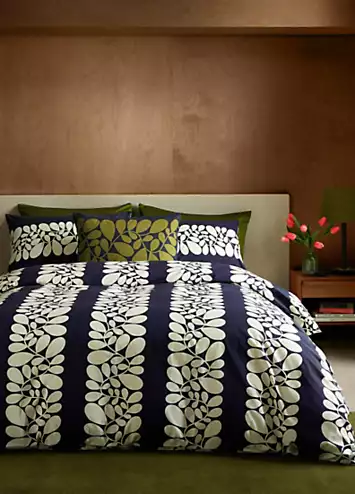 Orla Kiely Sycamore Stripe 100% Cotton Percale 200 Thread Count Duvet Cover Set | Kaleidoscope