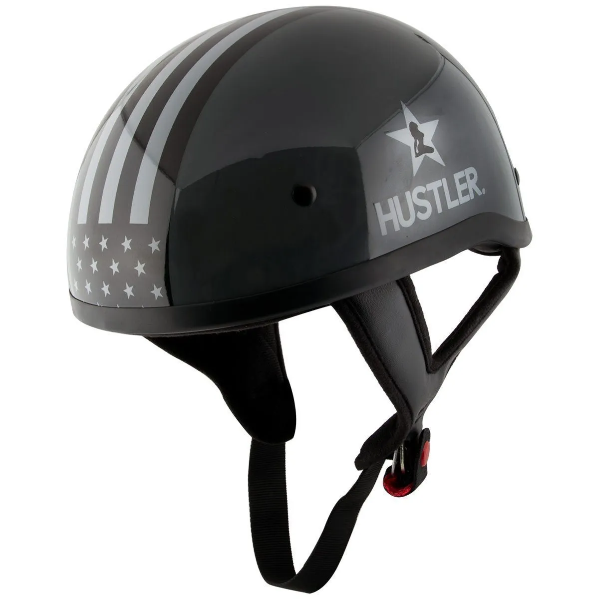 Outlaw Helmets HT1 Hustler Glossy Gray Freedom is Not Free Motorcycle Half Helmet for Men & Women DOT Approved - Adult Unisex Sk