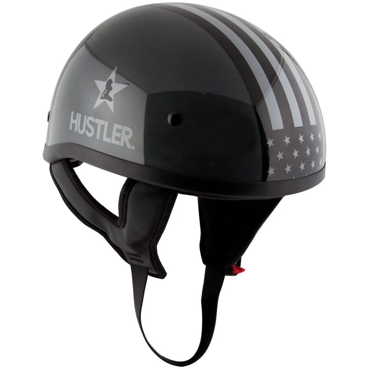 Outlaw Helmets HT1 Hustler Glossy Gray Freedom is Not Free Motorcycle Half Helmet for Men & Women DOT Approved - Adult Unisex Sk