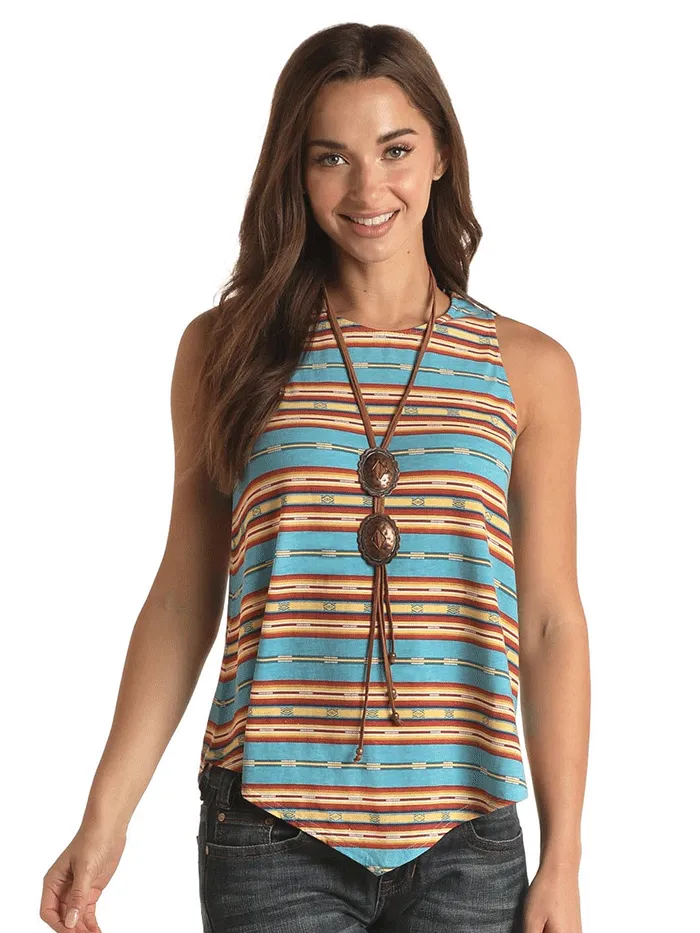 Panhandle L7T3445 Womens Sleeveless Top Light Turquoise