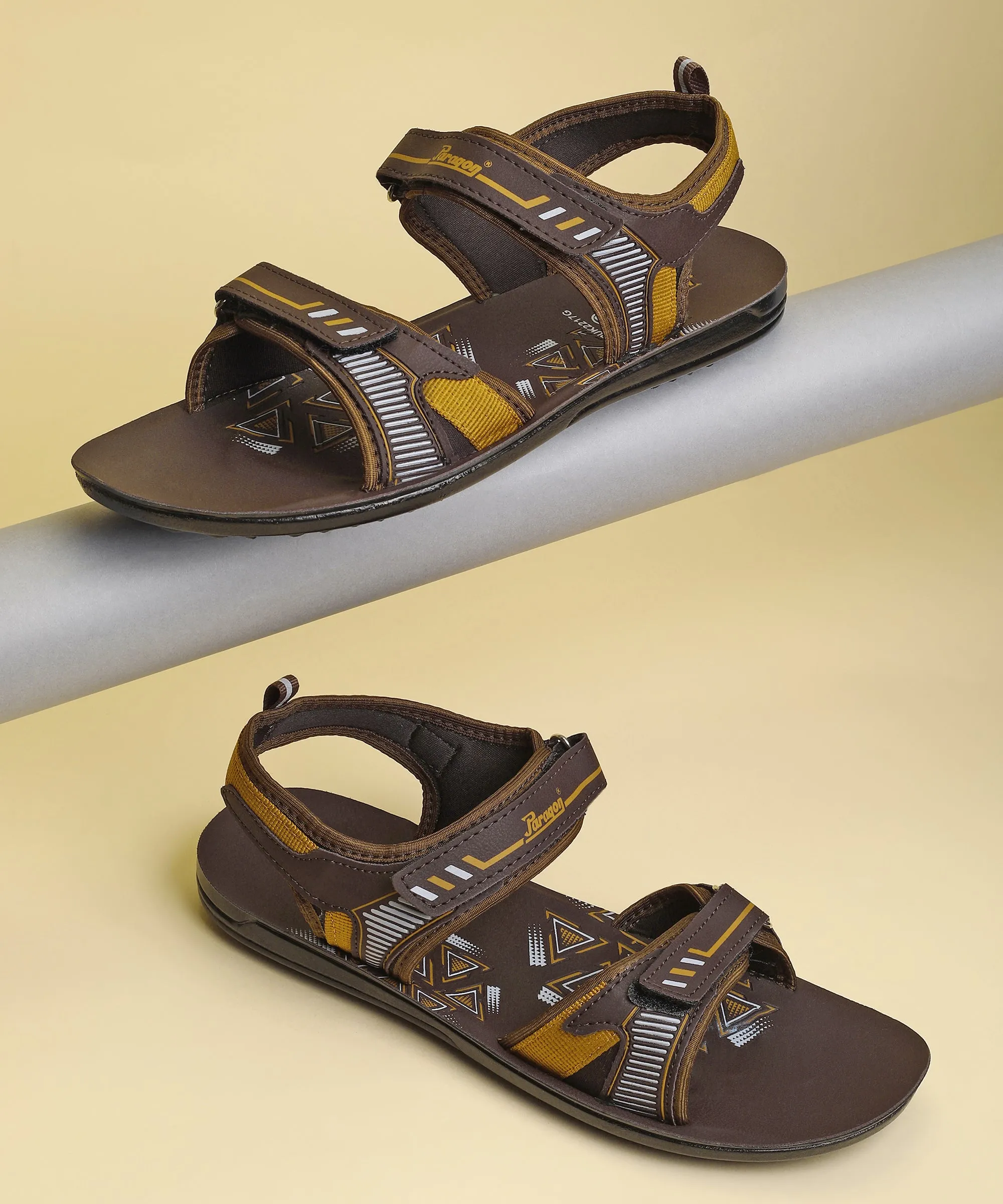 Paragon PUK2217G Men Stylish Velcro Sandals | Comfortable Sporty Sandals for Daily Outdoor Use | Casual Athletic Sandals with Cu