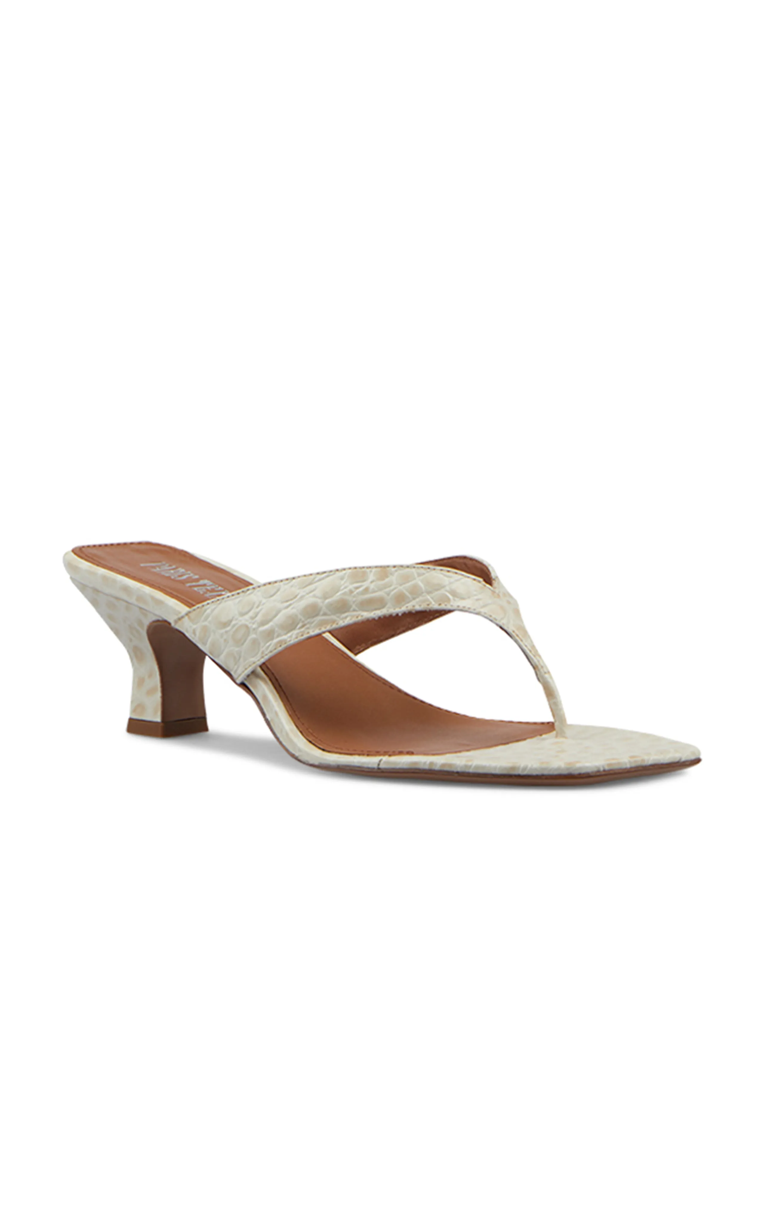 Paris Texas Portofino Croc-Embossed Leather Thong Mules