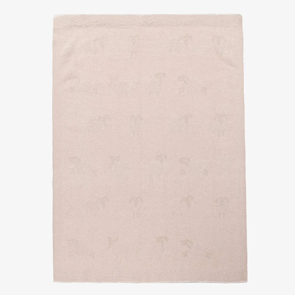 Pink & White Cotton Sheep Blanket (90cm)