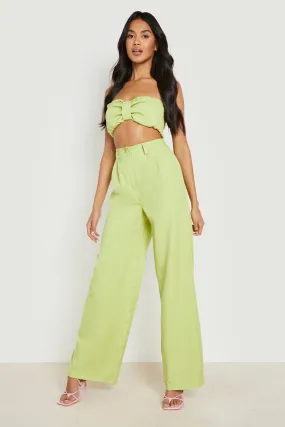 Pleat Front Wide Leg Dress Pants