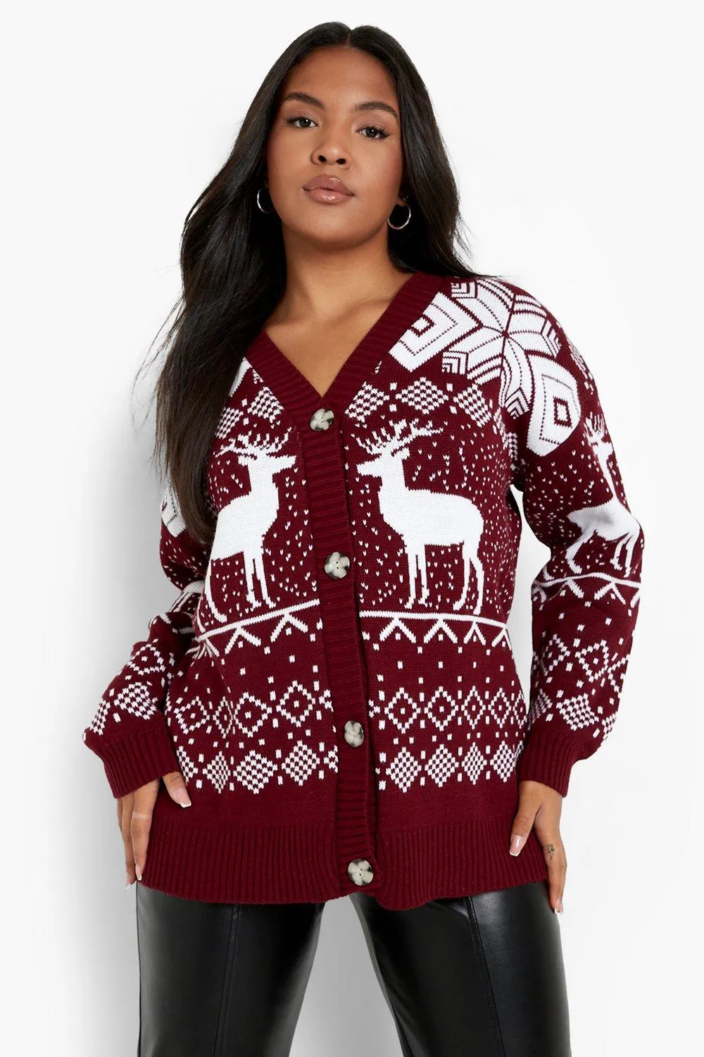 Plus Fairisle Christmas Cardigan