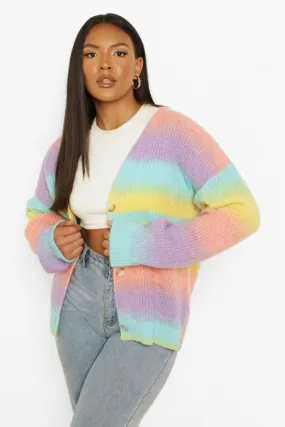 Plus Ombre Cropped Cardigan