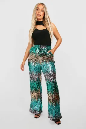 Plus Ombre Sequin Wide Leg Pants