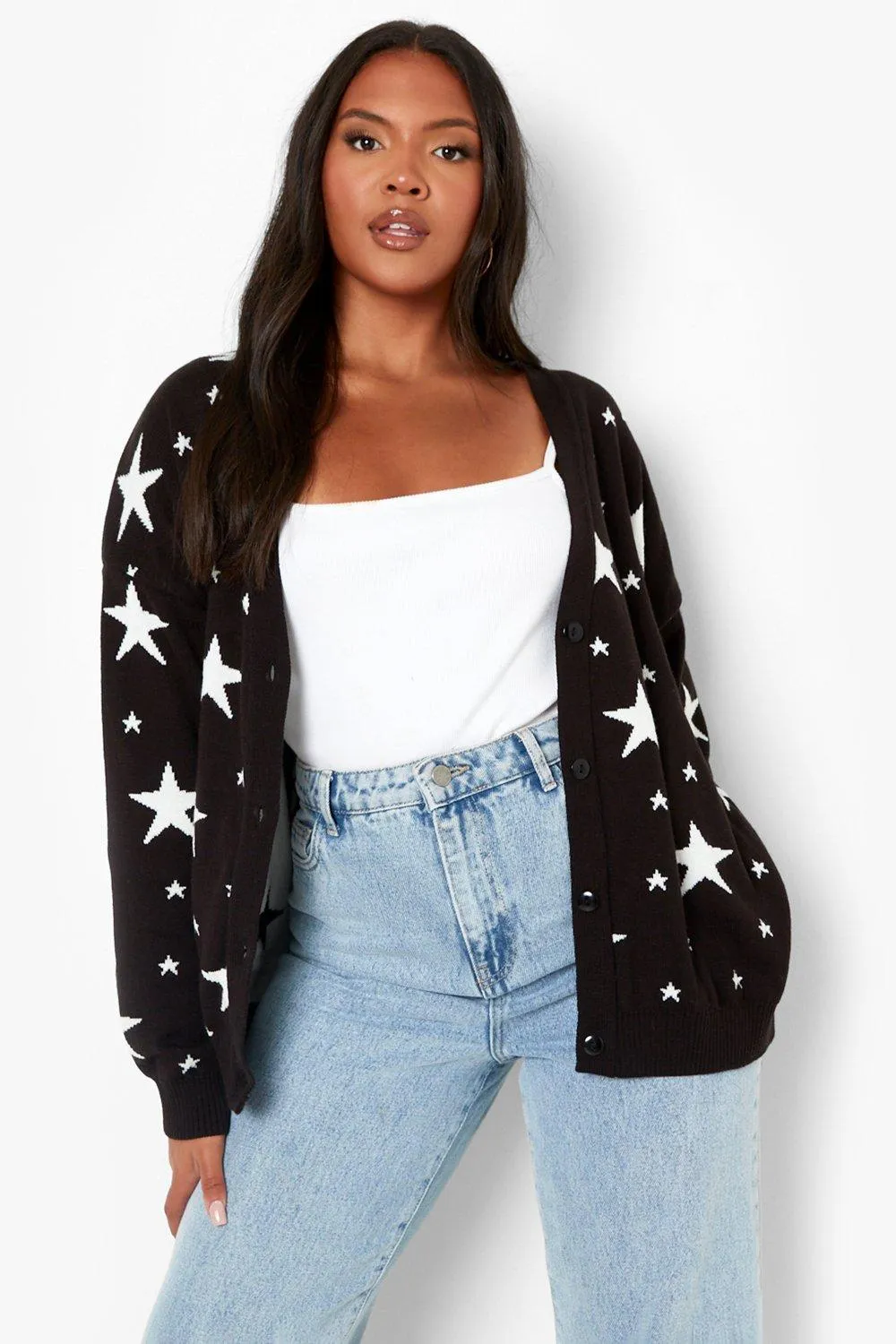 Plus Star Knit Cardigan