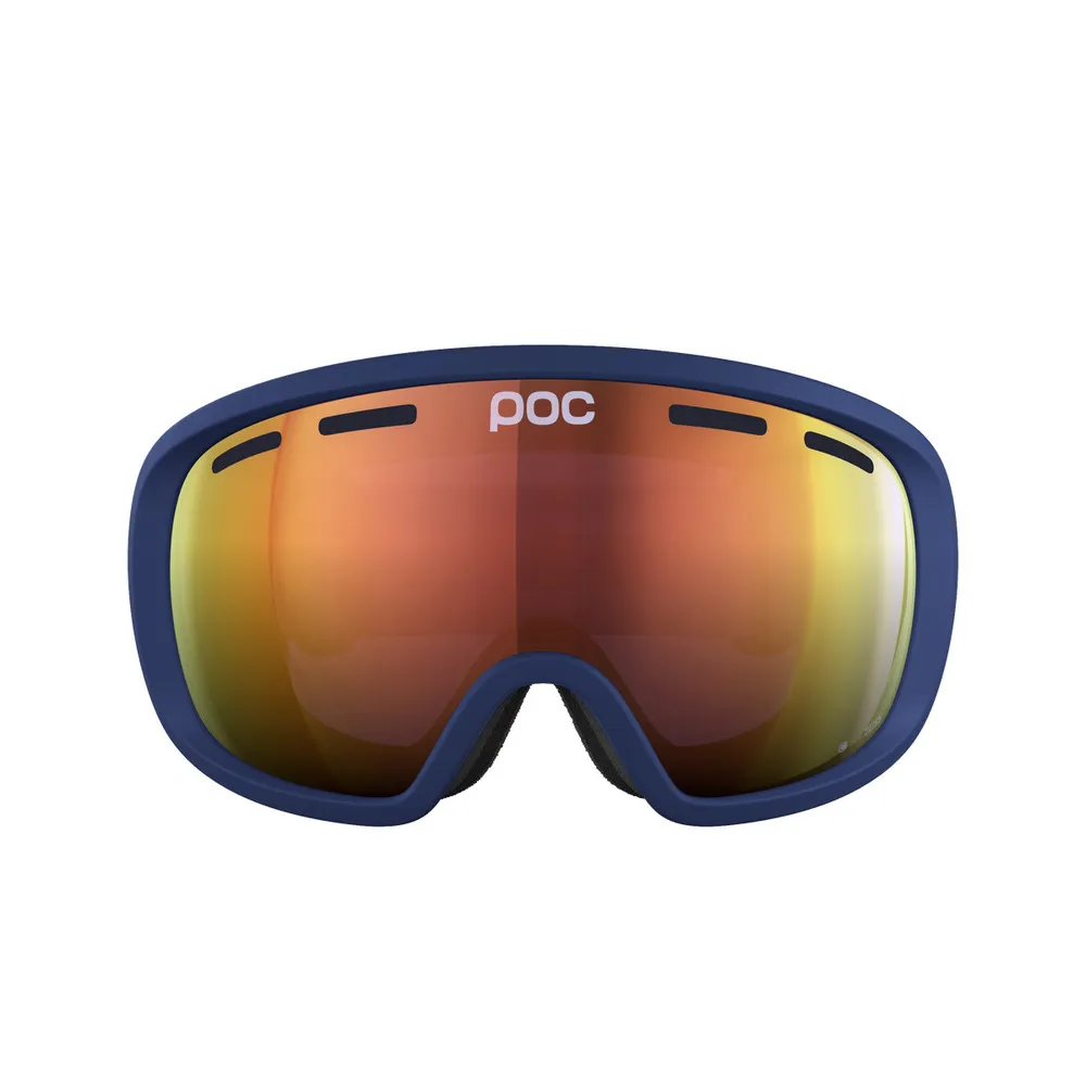 POC Fovea Ski Goggles Partly Sunny Orange Lens - Lead Blue Frame