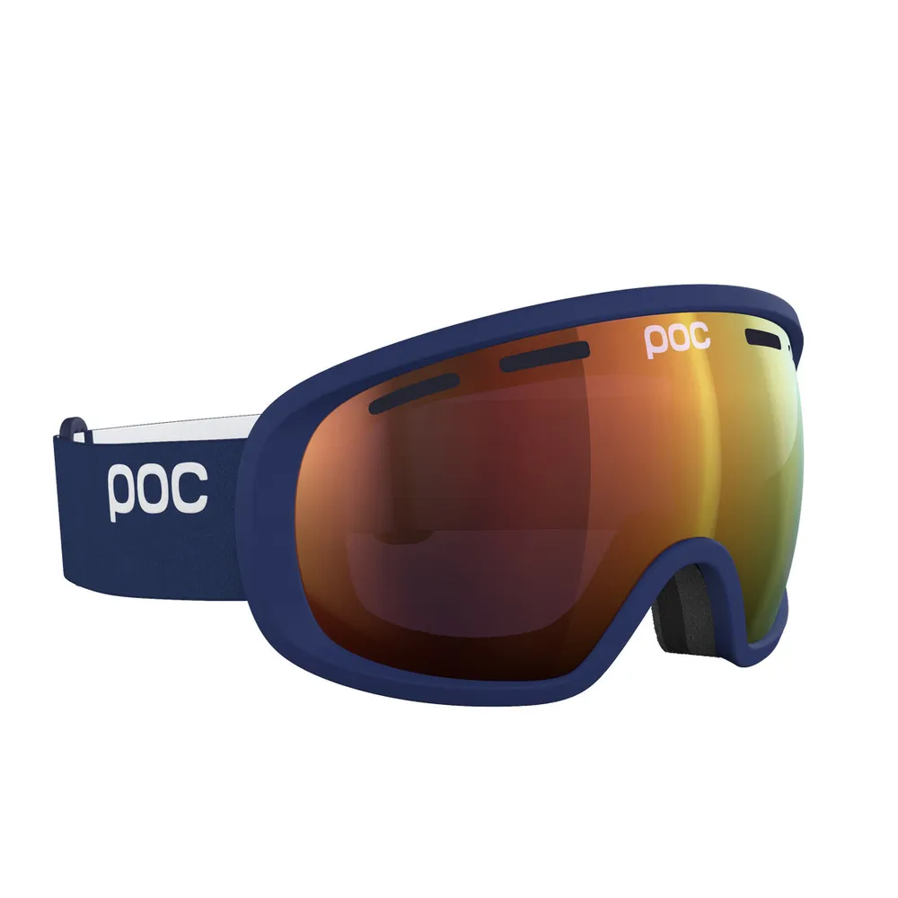 POC Fovea Ski Goggles Partly Sunny Orange Lens - Lead Blue Frame