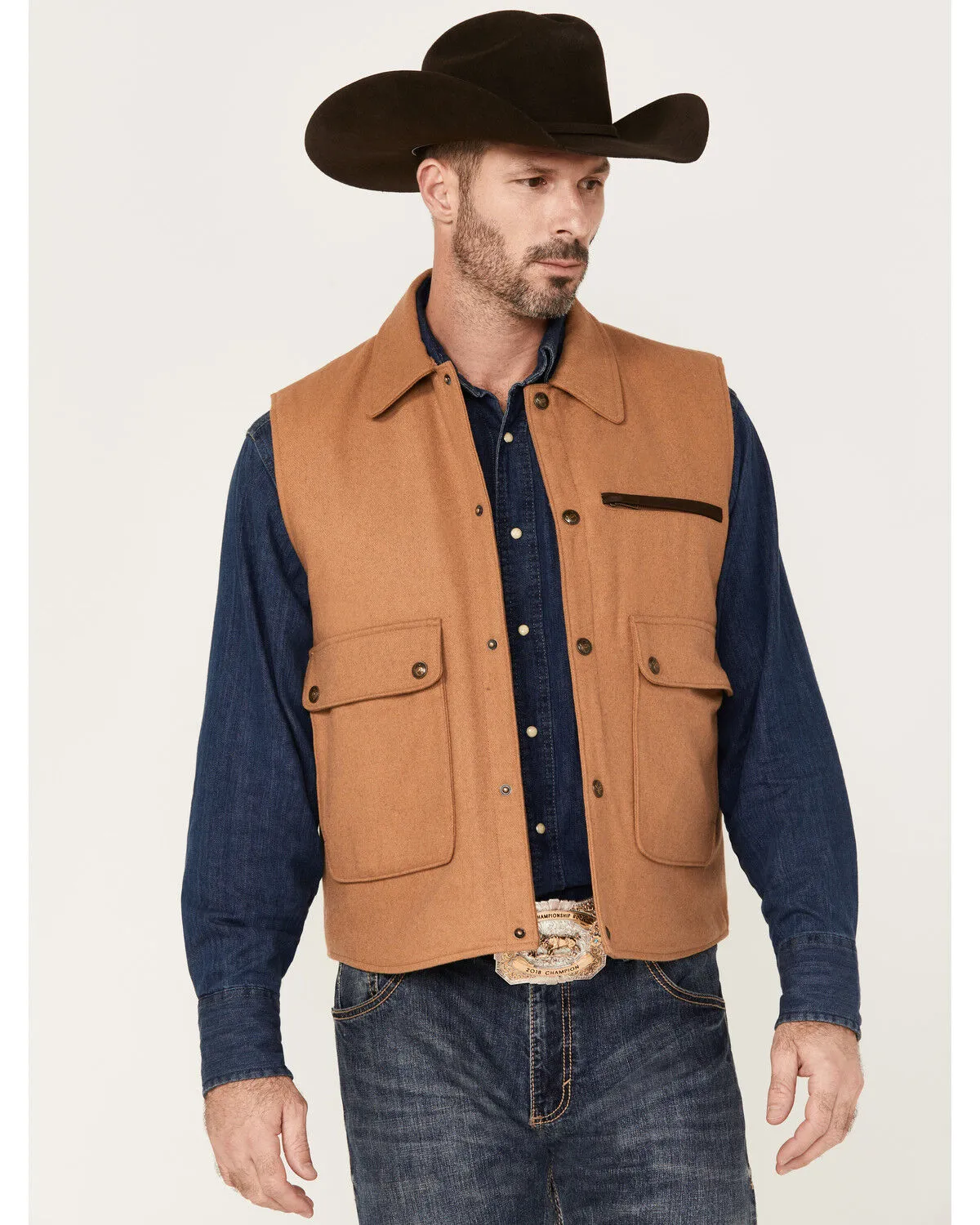 Product Name:  Cripple Creek Men's Snap Front Concealed Carry Wool Vest