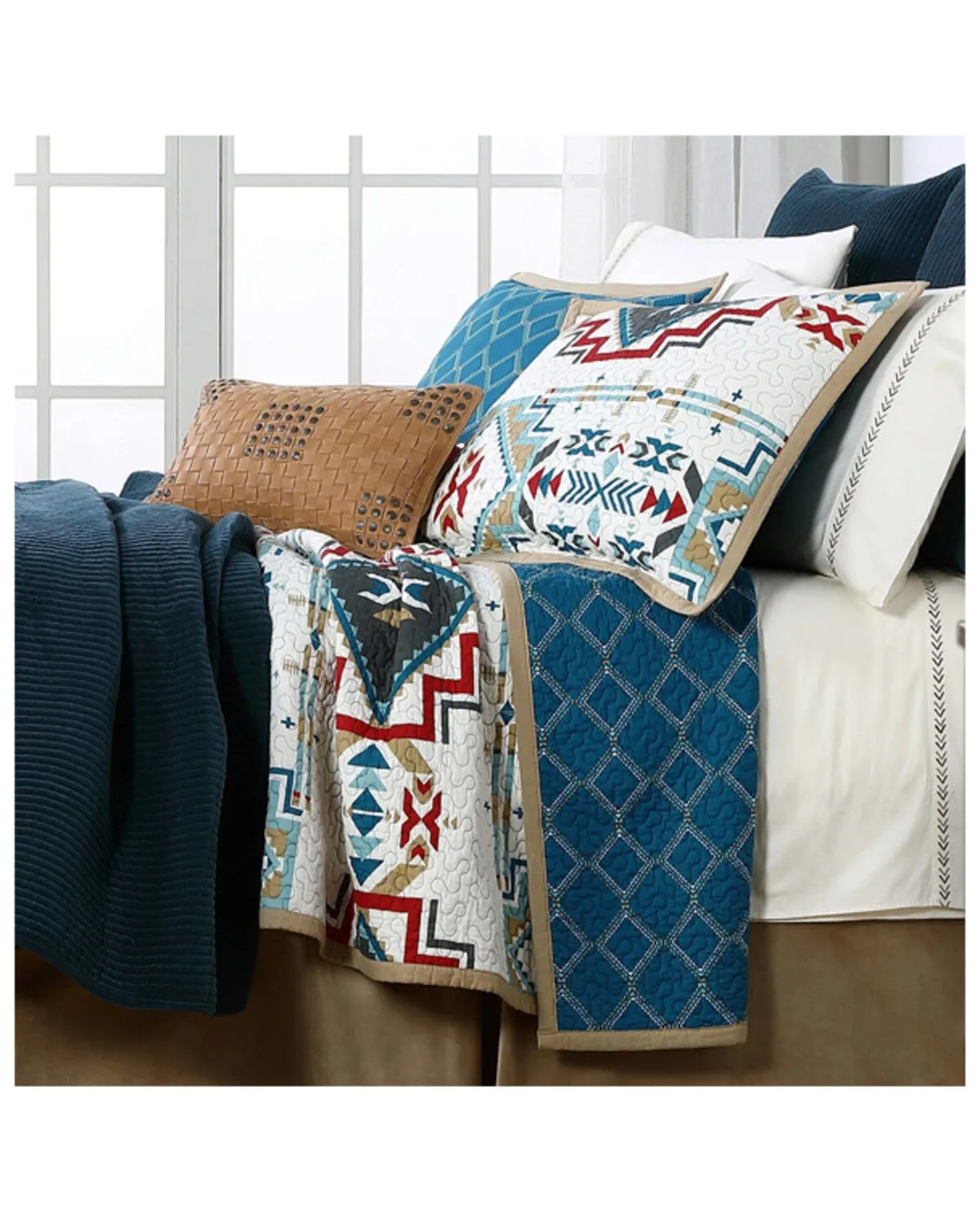 Product Name:  HiEnd Accents Teal Spirit Valley 2-Piece Twin Quilt Set