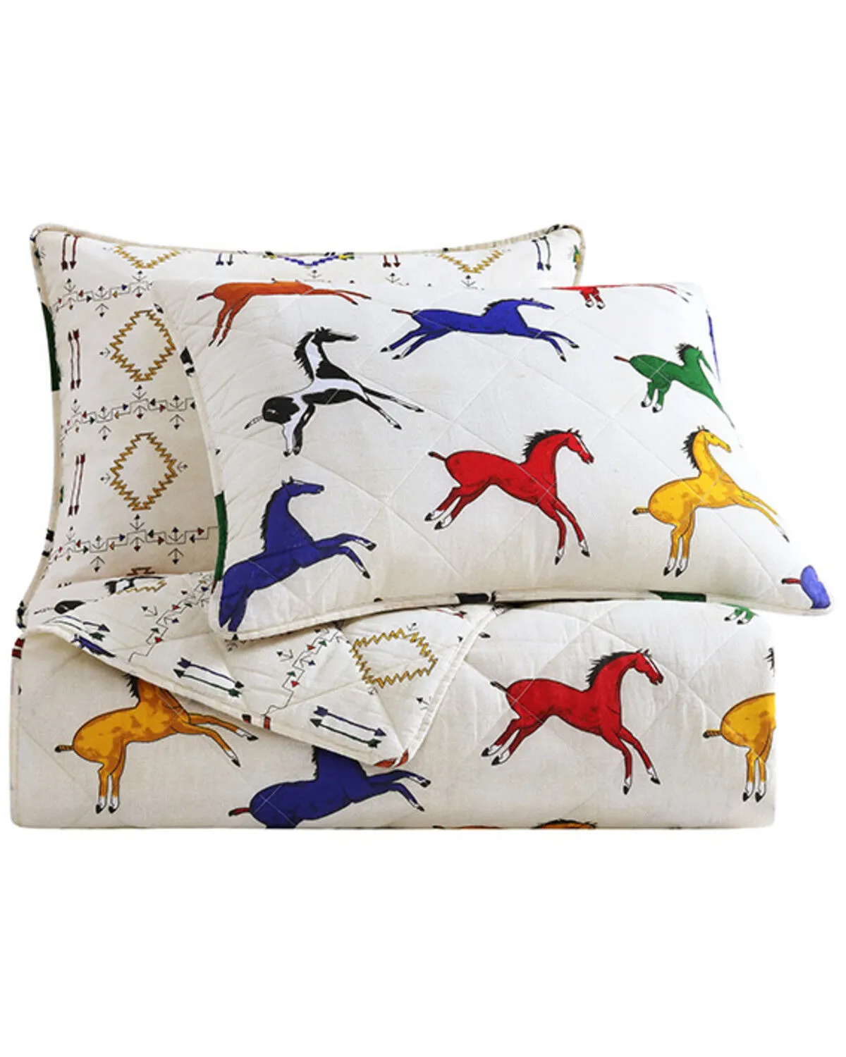 Product Name:  HiEnd Accents Wild Horses Reversible 3 Piece Quilt Set - King Size