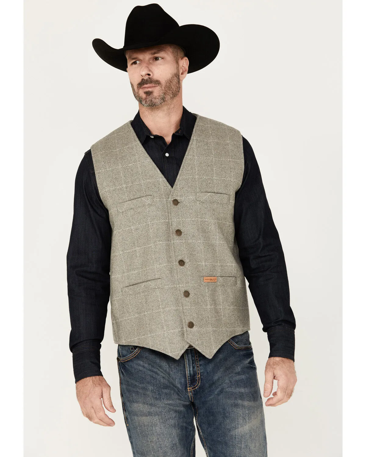 Product Name:  Powder River Outfitters Men's Plaid Print Wool Vest