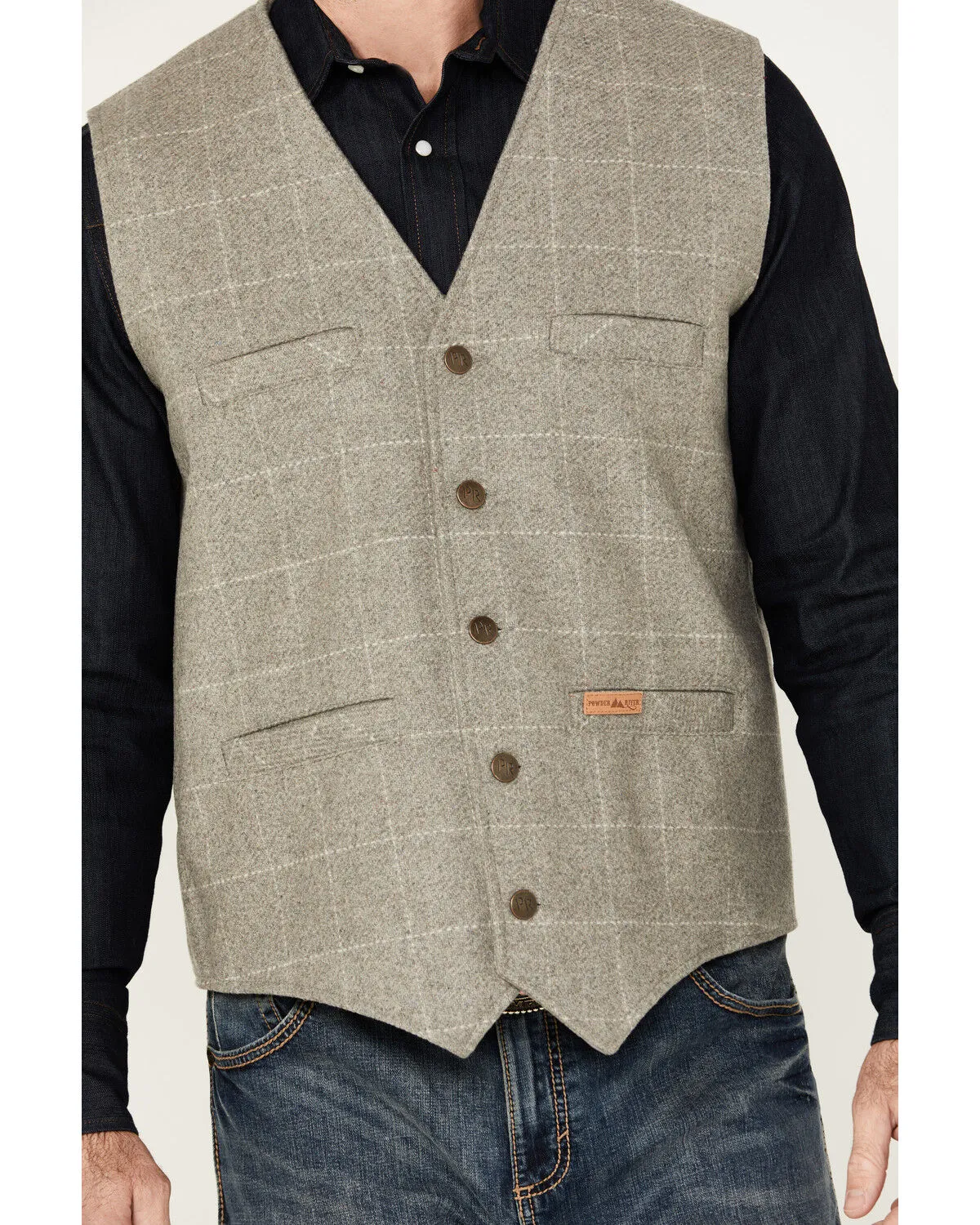 Product Name:  Powder River Outfitters Men's Plaid Print Wool Vest