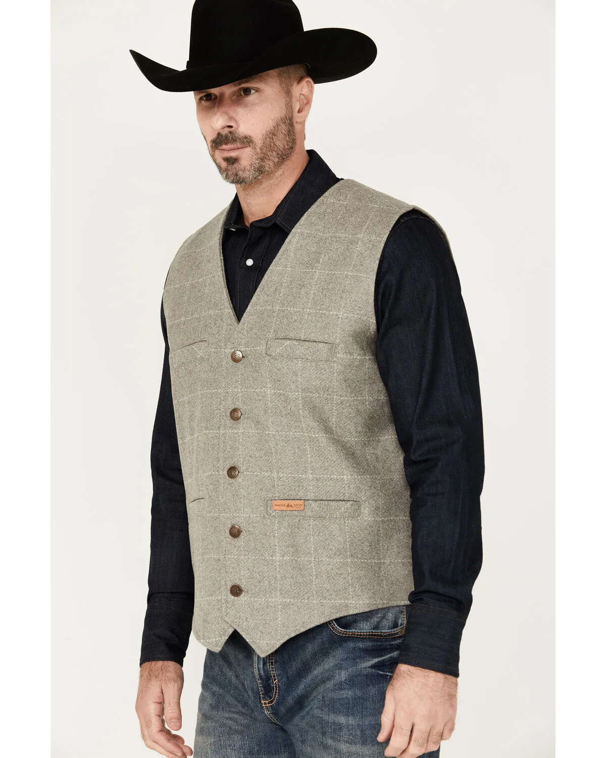 Product Name:  Powder River Outfitters Men's Plaid Print Wool Vest