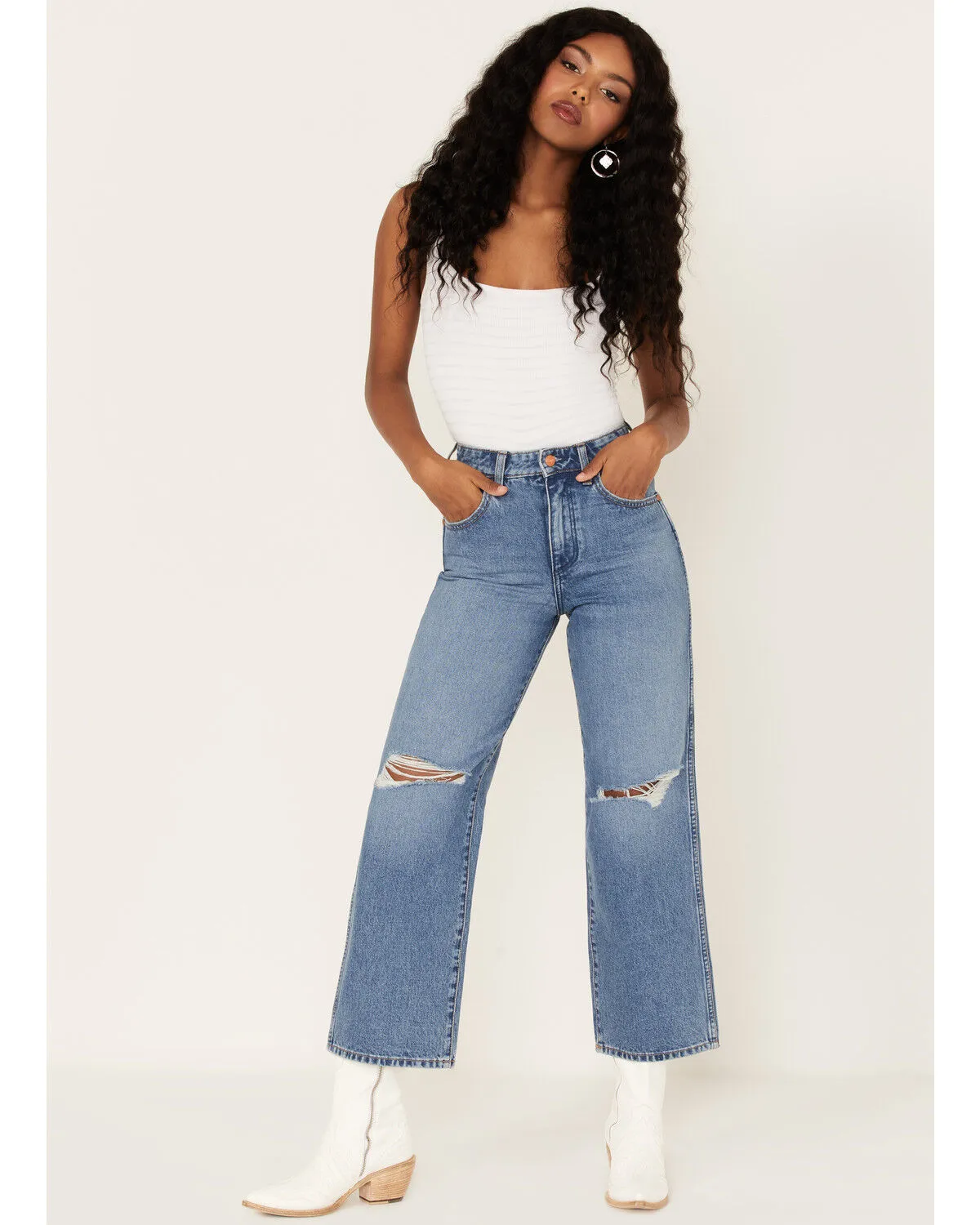 Product Name:  Wrangler Women's Medium Wash High Rise Relaxed Mom Jeans