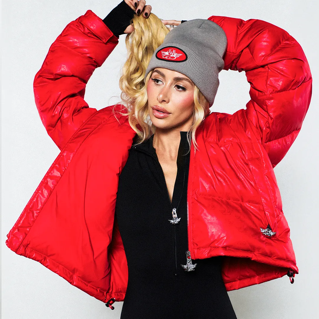 Red Puffer Logo Jacket