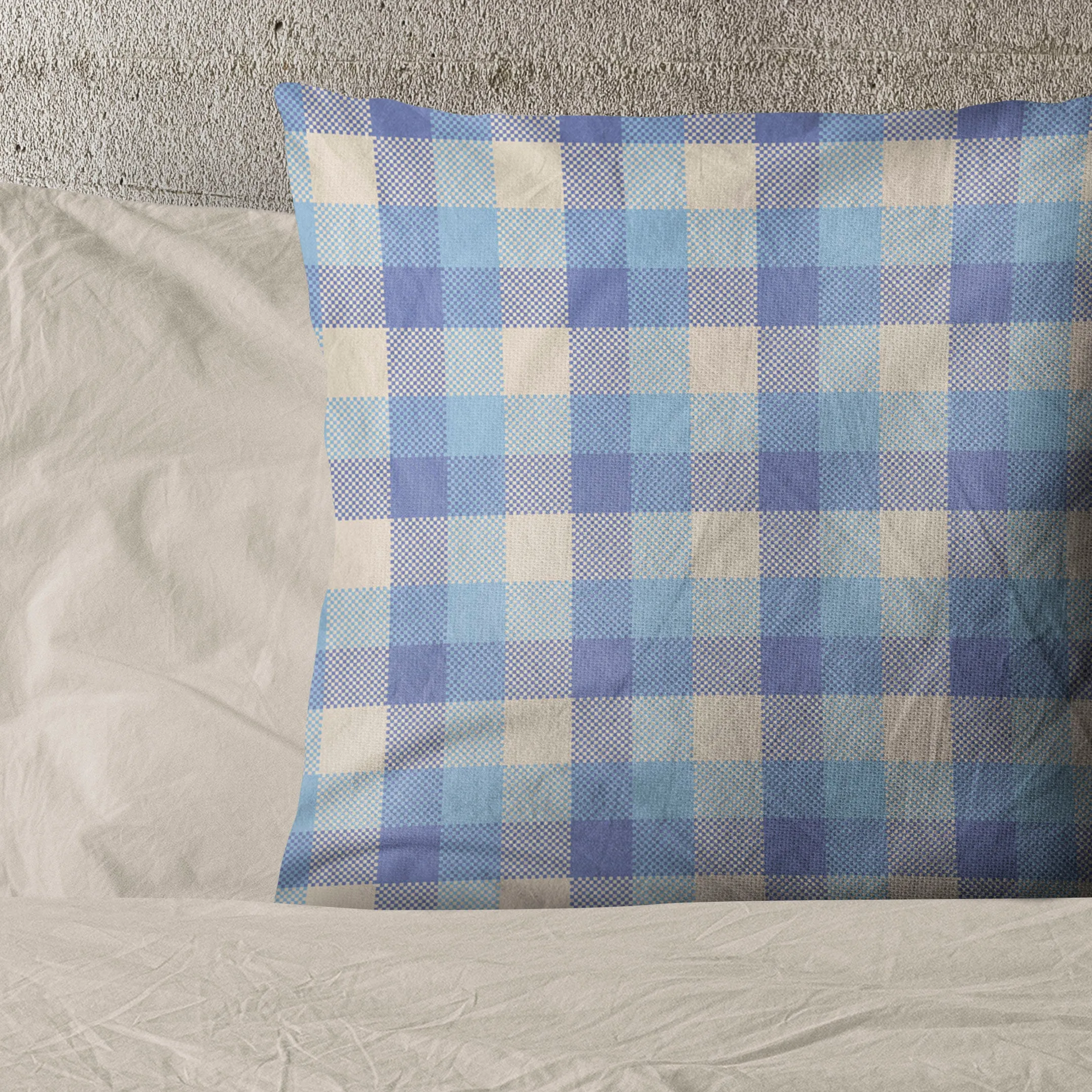 Retro Plaid Print Linen By The Yard or Meter, Retro Checkered Print Linen Fabric For Clothing, Bedding, Curtains & Upholstery