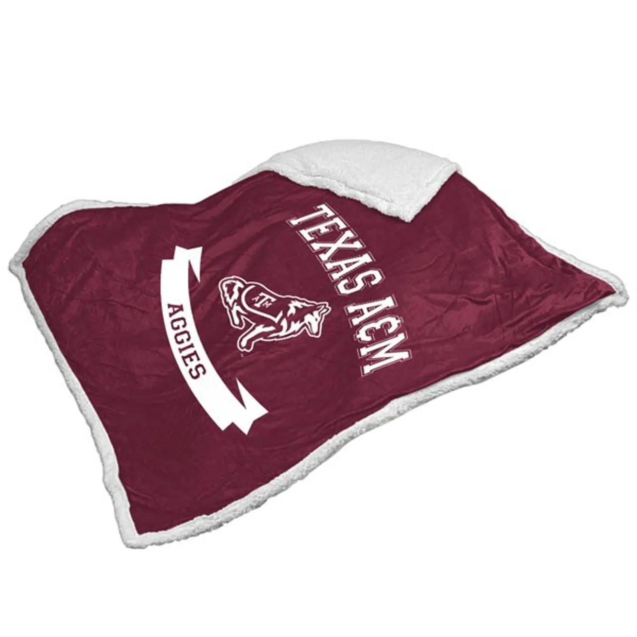 Reveille Sherpa Throw Blanket - Maroon