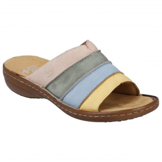 Rieker  Womens 60873-90 Newhaven Multicolour Slip-On Mules