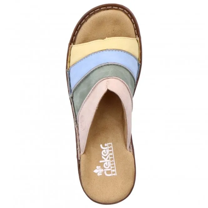 Rieker  Womens 60873-90 Newhaven Multicolour Slip-On Mules