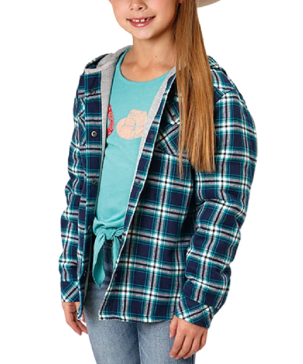 Roper Girls' Thermal Lined Flannel Snap Jacket