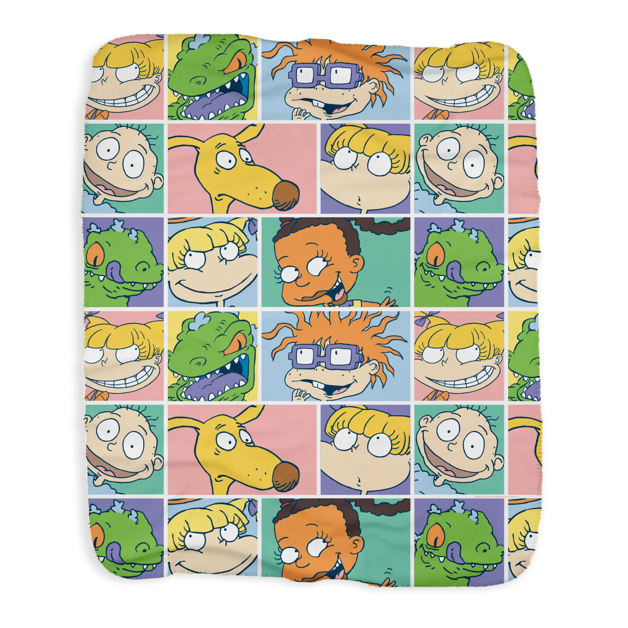 Rugrats Cast Grey Sherpa Blanket