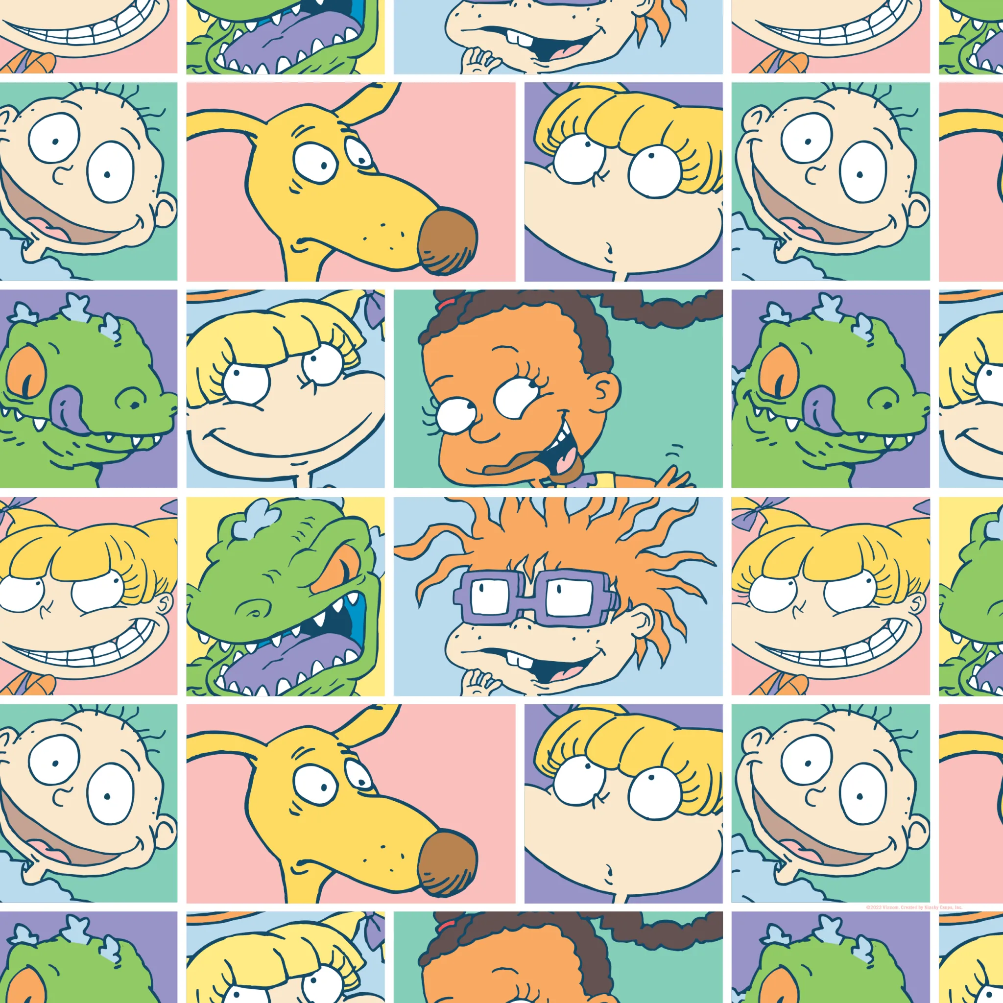 Rugrats Cast Grey Sherpa Blanket