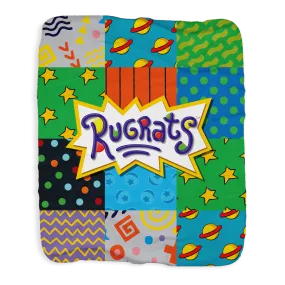 Rugrats Pattern Grey Sherpa Blanket