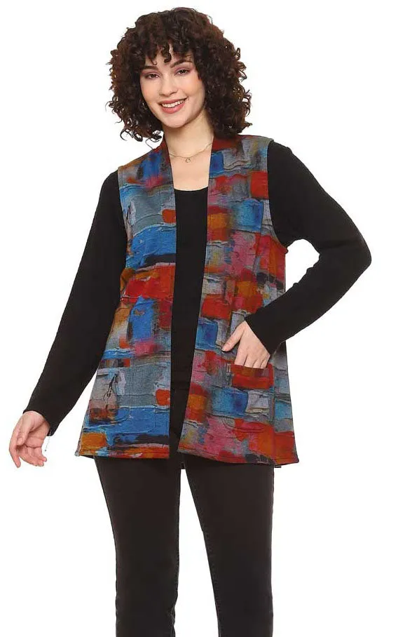 *SALE* PARSLEY & SAGE REVERSIBLE VEST ALANA - MULTI - 24W252F